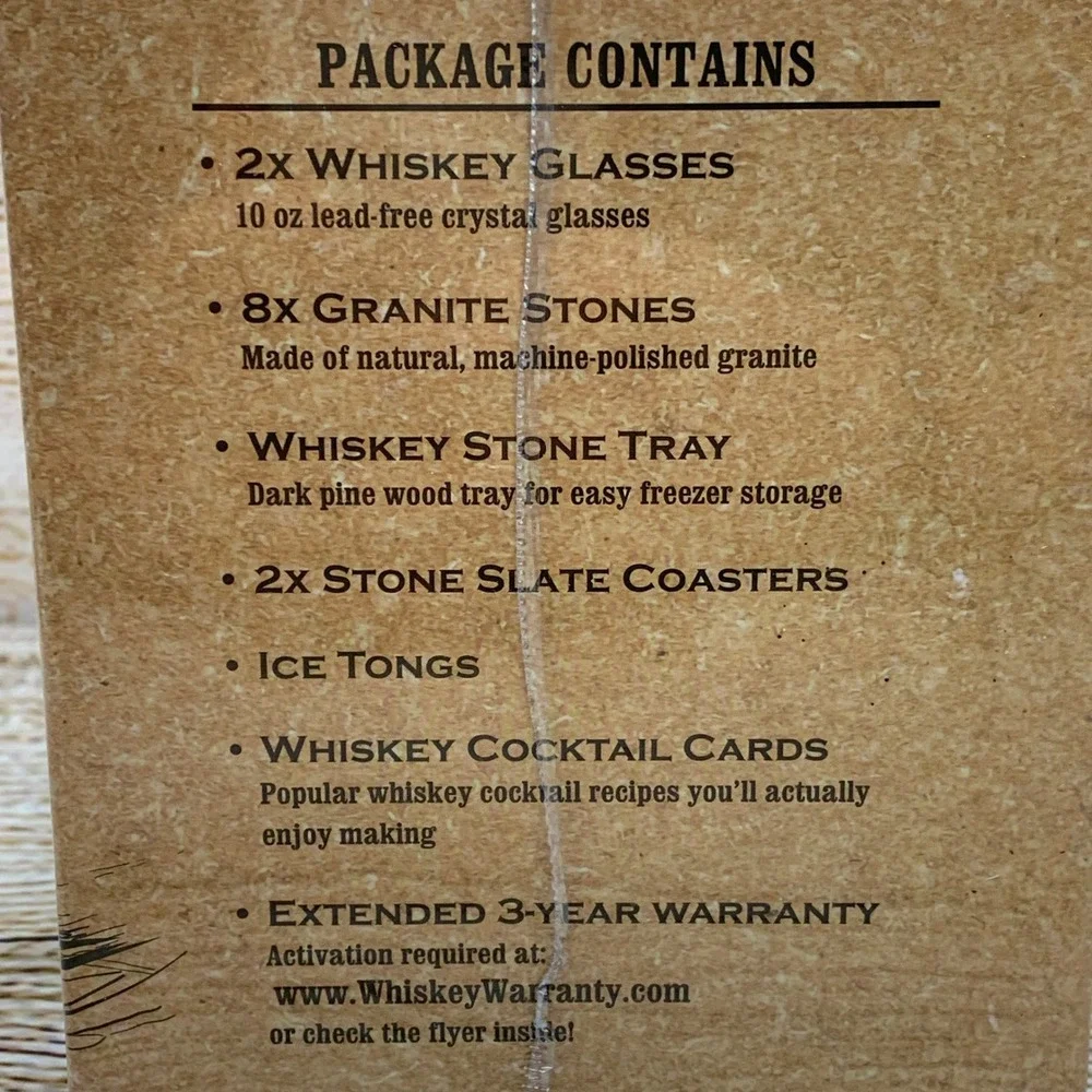 Mixology & Craft Whiskey Set Old Fashioned Glasses Granite Stone Coasters 🆕 NEW